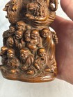 6 3  Rare Chinese Old Boxwood Carved 18 Arhat Buddhas Statue Buddhism Figure Art