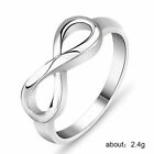 Women Jewelry Infinity Silver Plated Ring Cubic Zircon Wedding Ring Sz 6-10