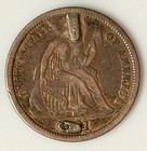 Love Token Seated Liberty Dime - Engraved M B - Lt10