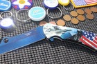 Vintage Junk Drawer Lot Keychains Patches Folding Knife Wheat Penny Coins