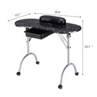 Black Manicure Nail Table Portable Station Desk Spa Beauty Salon Equipment