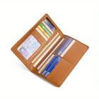 Vintage Men Wallet Genuine Leather Long Slim Bifold Purse Credit Card Holder