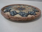 Pf2 Vtg Painted Cast Iron Quilt Design Cottage Cabin Primitive Pot Rest Trivet