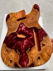 Aaaaa Handcrafted Resin Mahogany Guitar Body Premium Pearlescent Red Burl Wood