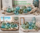 Vintage Japanese Glass Fishing Floats Set Of 8 W  Rare Kanji Mark 3 1-3 5 