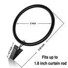 Curtain Rings With Clips  20 Pack Drapery Hooks  1 8 Inch Rod  Black