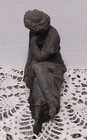 Antique Art Deco Nouveau Female Statue Victorian Sculpture Cast Metal Vtg  read