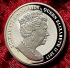 2017 British Virgin Islands 1 Oz  Pegasus Reverse Proof  999 Fine Silver Dollar 