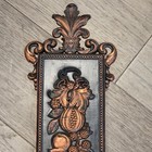 Vintage Ornate Copper-toned Fruit Wall Plaque     3d Still Life Kitchen Decor