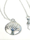 Sterling Silver Rhodium Plated Tree Of Life  17  Cjain 1  Round Pendant 1  C115