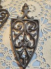 Pair Of Mid Century Jzh 1952 Black Iron Trivets