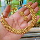 Indian 22k Gold Plated Bollywood Jewelry Wedding Beautiful Necklace Earrings Set