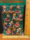 Nib - Miniature Christmas Teddy Bear Ornaments 12 Pc Set Resin New In Package