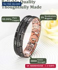 3x Copper Bracelet For Men Triple Ultra Strength Magnets  Masculine Design Pure