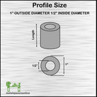 New Mild Steel Spacer Bushing 1  Od X 1 2  Id--fits M12 Or 1 2  Bolts