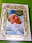 Malden Baby   s First Baptism Picture Frame Silvertone Religious 4x6 New Cross