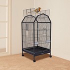 Large Bird Cage W  Rolling Stand Cockatiel Parakeet Finch Parrot Birdcage Black