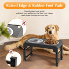 Adjustable Raised Dog Bowl Stand With 2 Stainless Steel Bowls     5 Height Setting