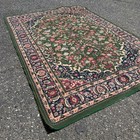 Vintage Persian Sarouk Style Hand Knotted Wool Rug Green Floral  63   x90   