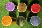 Vtg Lot 6  Bascal Aluminum Tumblers Drinking Glasses 4 5  Mcm Italy Multicolor
