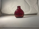Vintage Red Hand Blown Red Glass Vase Pontil Bottle Art Deco