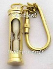 Lot Of 100 Brass Hourglass Key-ring Nautical Sand Timer Key-chain Christmas Gift