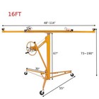 16ft Drywall Panel Hoist Dry Wall Rolling Caster Lifter Construction Tool Yellow
