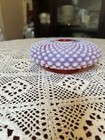 Fenton Cranberry Opalescent Hobnail Pancake Lamp Base