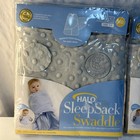 Lot Of 2 Halo Sleepsack 2-in-1 Plush Swaddle Gray 0   3m New Sealed Baby Blanket