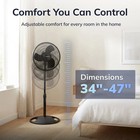 Lasko 16  3-speed Oscillating  Adjustable Height  Pedestal Fan S16500  Black