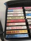 Lot Of 24 Vintage Cassette Tapes W  Case Logic Storage Bag 60s 70s 80s Rock Pop