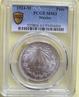             1924 Mexico 1 Peso Pcgs Ms63   silver Coin      