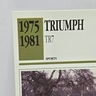 1975-1981 Triumph Tr7 Tr-7 Car Photo Spec Sheet Card 1976 1977 1978 1979 1980