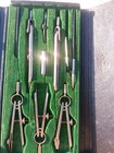 Vintage Drafting Tools Set With Green Black Case Made In Germany Technical 609