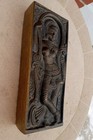 Indian Mother Goddess Uma  Antique Hindu Bronze Plaque Paperweight Fine Detail