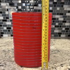 Salviati 8 5  Vintage Venezia    Modern Red gray Piping Ovoid Art  Glass Vase