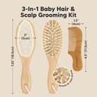 Baby Hair Brush And Comb Set For Newborn - Wooden Baby Hair Brush Set With S   