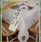  christmas Heritage  Tablecloth 52x70      1999 Bucilla Stamped Cross Stitch Linens