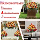 3pcs Headstone Flowers Saddle For Tombstone cemetery Flower Red Yellow 