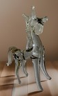 Vintage Spun Glass Unicorn Ornament Hand Blown Glass 2 5    Tall
