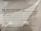Antique 1874 State Of Texas Arrest Warrant For Carrying A Pistol Johnson County