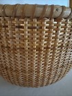 Vintage Nantucket Hand Crafted Woven Wooden Basket With Swing Handle