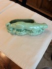 Vintage 9 5    Jade Green Panther Jaguar Ceramic Figurine Planter Mcm Pottery