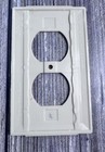 Vintage P   S Ivory Duplex Outlet Wall Cover Plates Ribbed Nos - Multiples