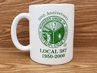 Vintage Utility Workers Union Of America Coffee Mug Cup Local 387 Flint Glass 