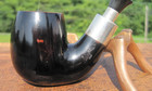 Winslow  poul   925 Silver  255 Smooth Billiard Smoking Estate Pipe 5 5  L