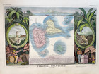 Guadeloupe Caribbean 1850 Victor Levasseur Large Nice Antique Map 19th Century