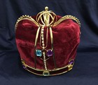 Kings Crown Crystal Rhinestone  color Stone W  Burgundy Velvet  pick Your Color 