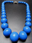 Beautiful French Blue Glass Beaded Vintage Necklace