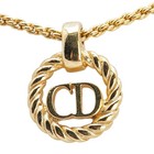 Dior Cd Logo Pendant Necklace Gold Plated Ladies Dior